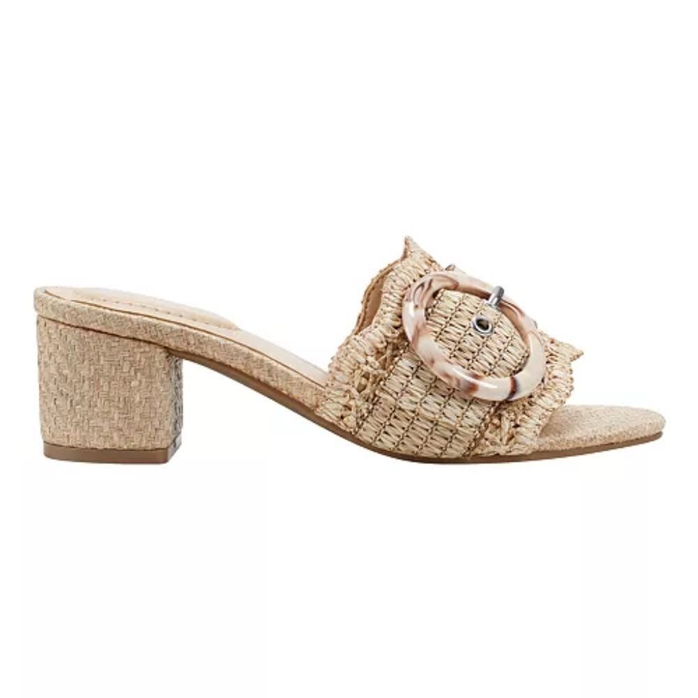 Bandolino Anni Crochet Block Heel Slide Dress Sandals sz 8 - Picture 2 of 13